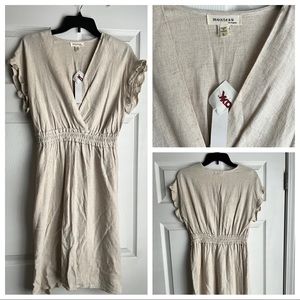NWT Dress with v-neck and ruffle sleeve
